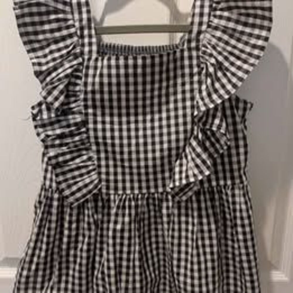 Girls Ruffle Gingham Top sz 10/12